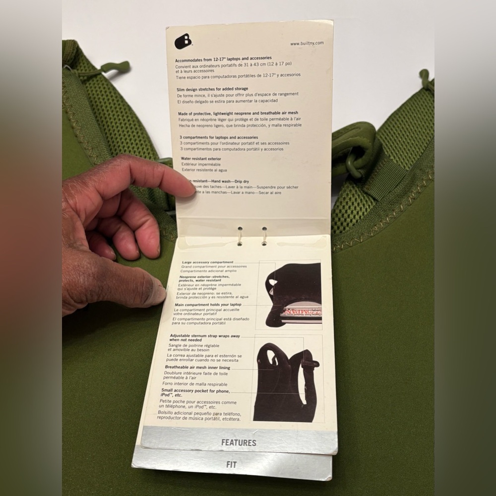 Built NWT Olive Laptop Backpack - Picture 6 of 7